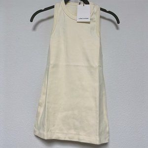 NWT Korean Brand Low Classic Cotton Knit Sleeveless Tank Top in Cream